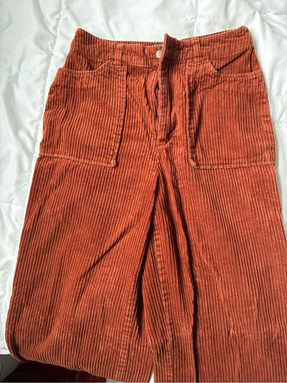 Forever 21 Rust Corduroy Wide-Leg Pants